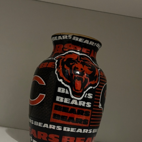 Handmade Chicago Bears Decorative Vase | One-of-a-Kind Fan Art Piece - Picture 2 of 8